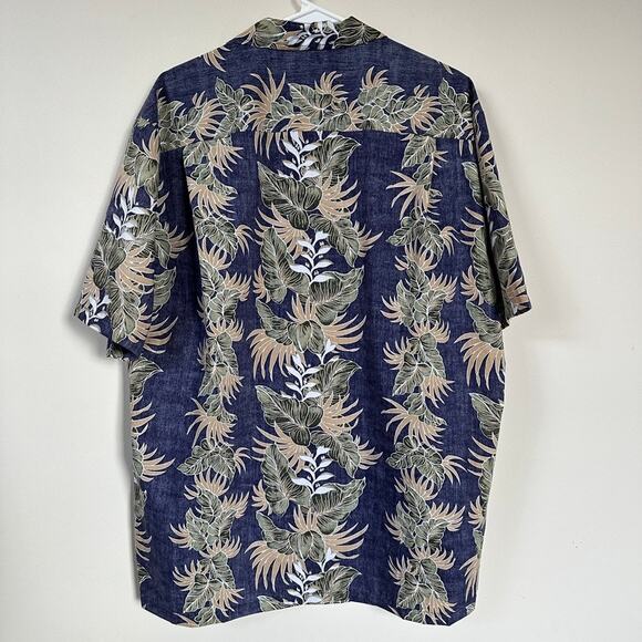 Royal Creations Tropical Floral Hawaiian Shirt Button Front Short Sleeve Blue XL - Picture 6 of 9